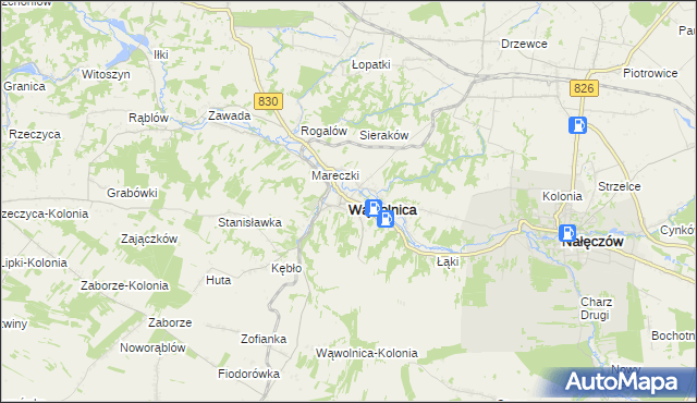 mapa Wąwolnica powiat puławski, Wąwolnica powiat puławski na mapie Targeo