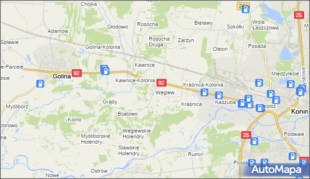 mapa Węglew, Węglew na mapie Targeo