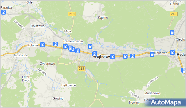 mapa Wejherowo, Wejherowo na mapie Targeo