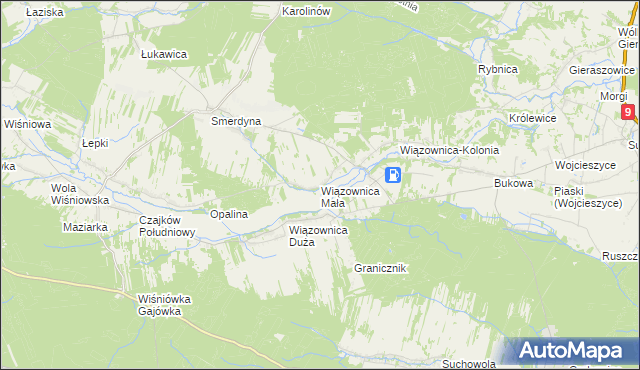 mapa Wiązownica Mała, Wiązownica Mała na mapie Targeo