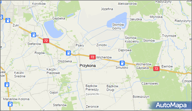 mapa Wichertów, Wichertów na mapie Targeo