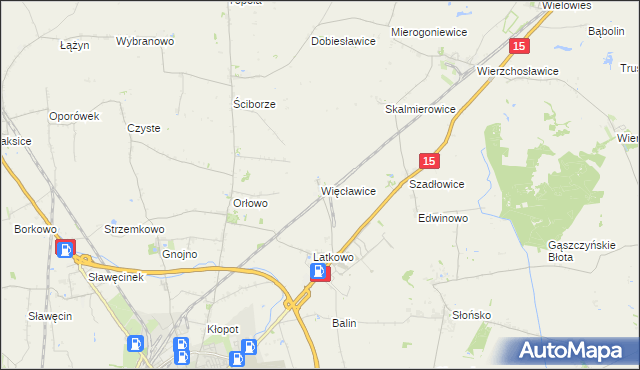 mapa Więcławice gmina Gniewkowo, Więcławice gmina Gniewkowo na mapie Targeo