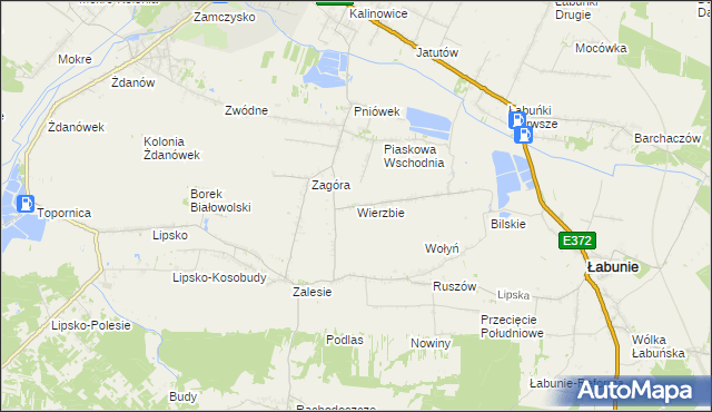 mapa Wierzbie gmina Łabunie, Wierzbie gmina Łabunie na mapie Targeo