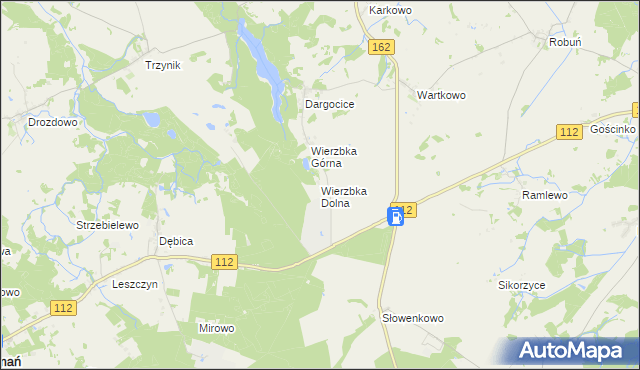 mapa Wierzbka Dolna, Wierzbka Dolna na mapie Targeo