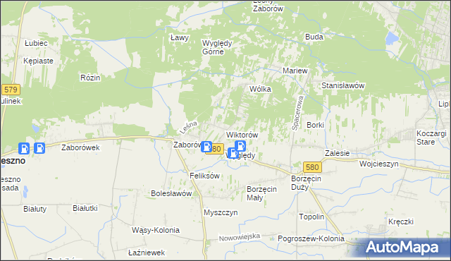 mapa Wiktorów gmina Leszno, Wiktorów gmina Leszno na mapie Targeo