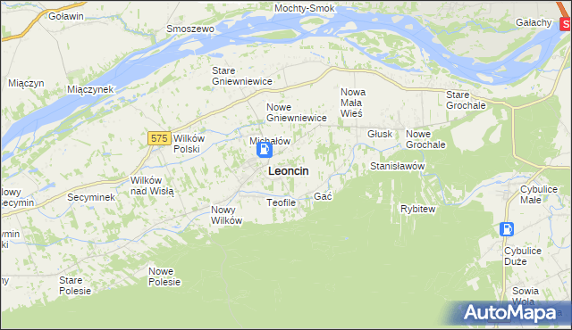 mapa Wincentówek gmina Leoncin, Wincentówek gmina Leoncin na mapie Targeo