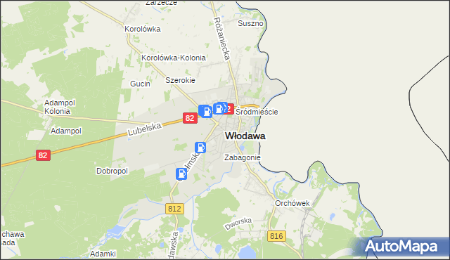 mapa Włodawa, Włodawa na mapie Targeo