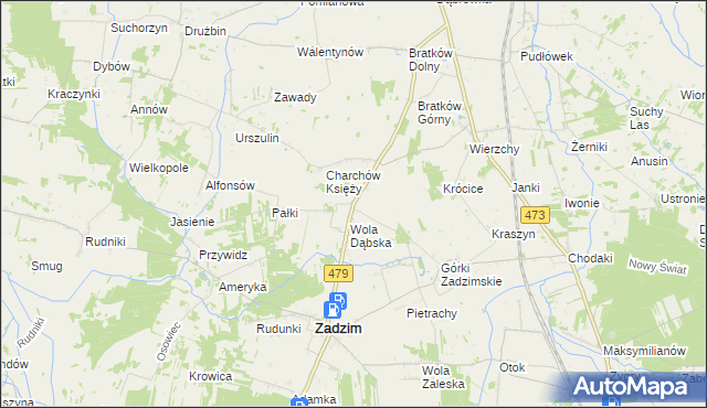 mapa Wola Flaszczyna, Wola Flaszczyna na mapie Targeo