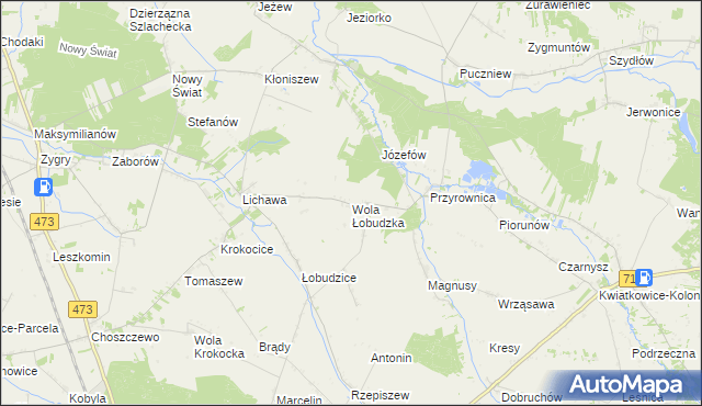 mapa Wola Łobudzka, Wola Łobudzka na mapie Targeo