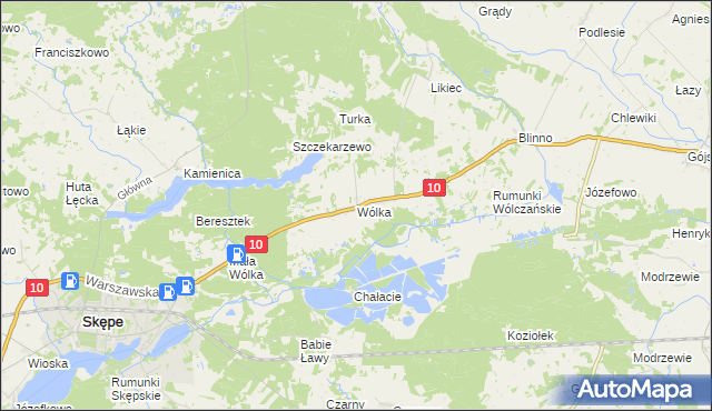 mapa Wólka gmina Skępe, Wólka gmina Skępe na mapie Targeo
