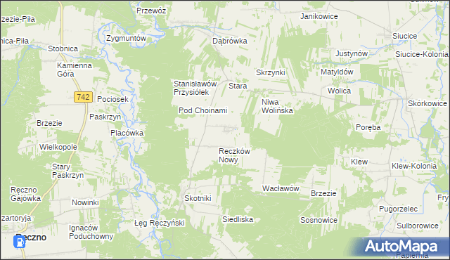 mapa Wólka Skotnicka, Wólka Skotnicka na mapie Targeo