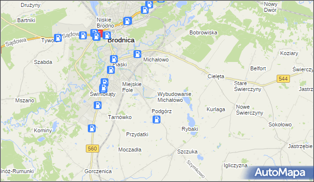 mapa Wybudowanie Michałowo, Wybudowanie Michałowo na mapie Targeo