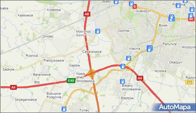 mapa Zabrodzie gmina Kąty Wrocławskie, Zabrodzie gmina Kąty Wrocławskie na mapie Targeo