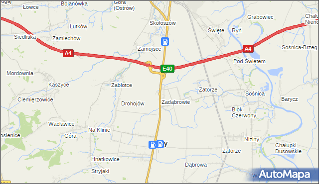 mapa Zadąbrowie gmina Radymno, Zadąbrowie gmina Radymno na mapie Targeo