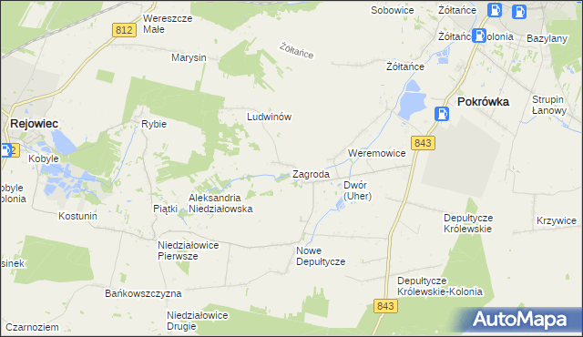 mapa Zagroda gmina Chełm, Zagroda gmina Chełm na mapie Targeo