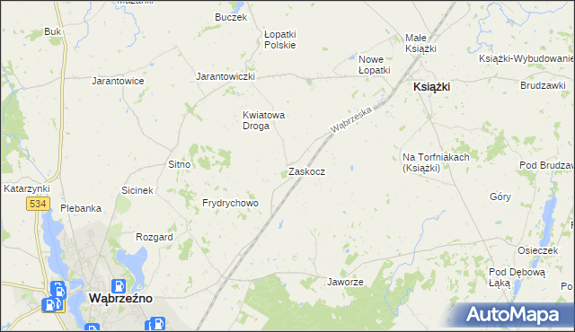 mapa Zaskocz, Zaskocz na mapie Targeo