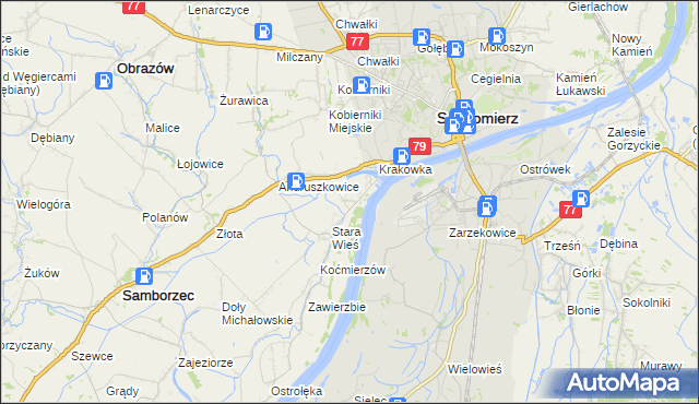 mapa Zawisełcze, Zawisełcze na mapie Targeo