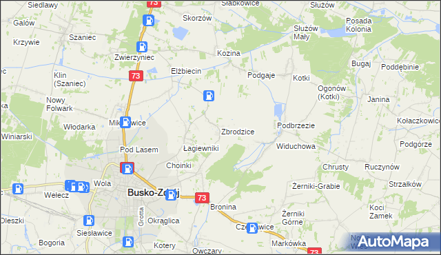 mapa Zbrodzice, Zbrodzice na mapie Targeo