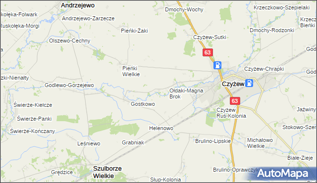 mapa Żelazy-Brokowo, Żelazy-Brokowo na mapie Targeo
