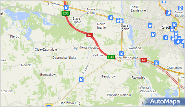mapa Żelków, Żelków na mapie Targeo