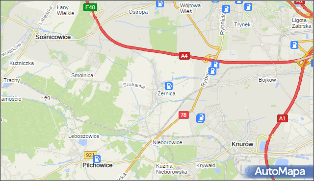 mapa Żernica, Żernica na mapie Targeo