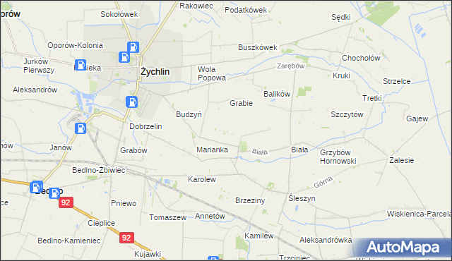 mapa Zgoda gmina Żychlin, Zgoda gmina Żychlin na mapie Targeo