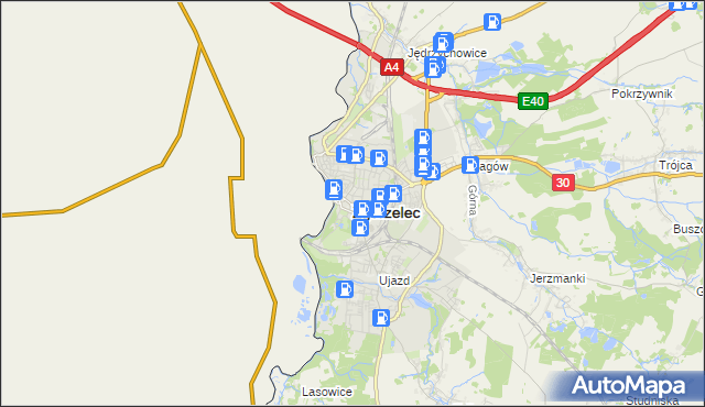 mapa Zgorzelec, Zgorzelec na mapie Targeo