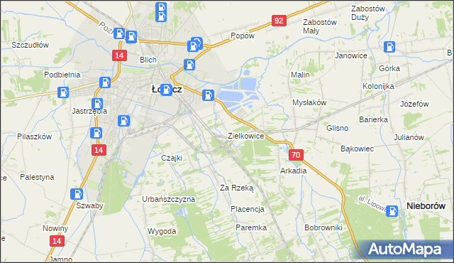 mapa Zielkowice, Zielkowice na mapie Targeo