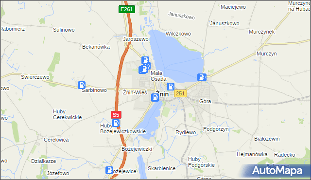 mapa Żnin, Żnin na mapie Targeo