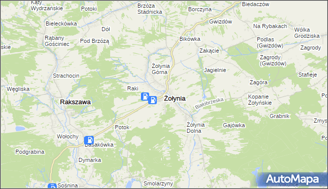 mapa Żołynia, Żołynia na mapie Targeo