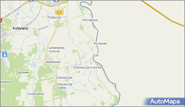 mapa Żuki gmina Terespol, Żuki gmina Terespol na mapie Targeo