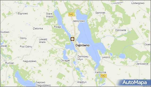 mapa Dąbrówno powiat ostródzki, Dąbrówno powiat ostródzki na mapie Targeo