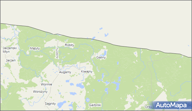 mapa Galiny gmina Górowo Iławeckie, Galiny gmina Górowo Iławeckie na mapie Targeo