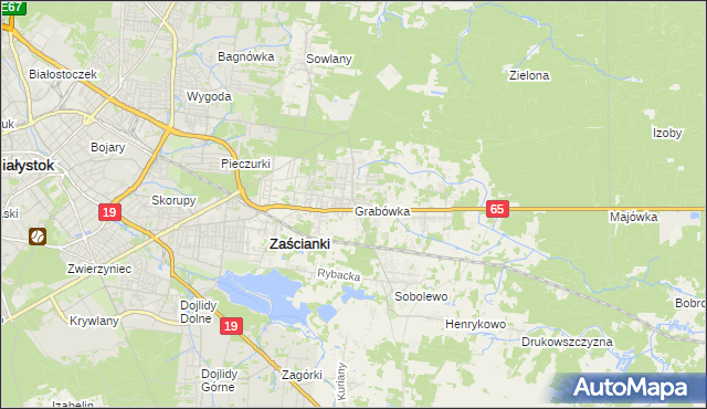mapa Grabówka gmina Supraśl, Grabówka gmina Supraśl na mapie Targeo