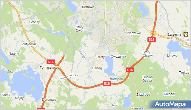 mapa Jaroty, Jaroty na mapie Targeo