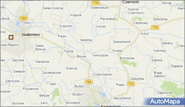 mapa Kamyszów, Kamyszów na mapie Targeo