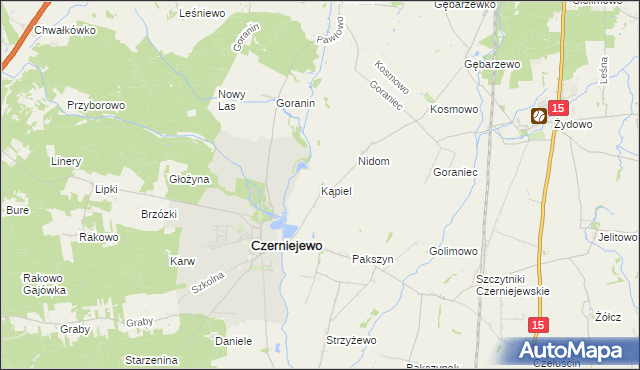 mapa Kąpiel gmina Czerniejewo, Kąpiel gmina Czerniejewo na mapie Targeo