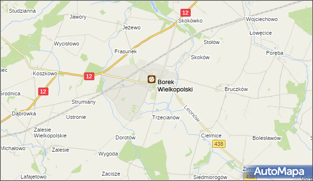 mapa Karolew gmina Borek Wielkopolski, Karolew gmina Borek Wielkopolski na mapie Targeo