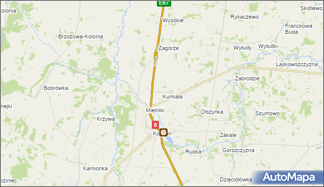 mapa Kumiała, Kumiała na mapie Targeo