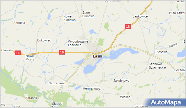 mapa Łasin, Łasin na mapie Targeo