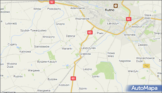 mapa Leszczynek, Leszczynek na mapie Targeo