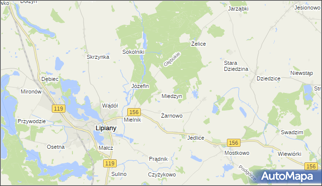 mapa Miedzyn, Miedzyn na mapie Targeo