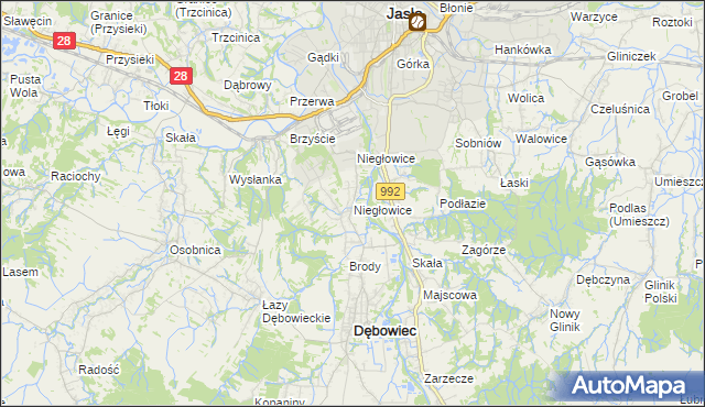 mapa Niegłowice, Niegłowice na mapie Targeo