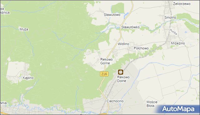 mapa Rekowo Górne, Rekowo Górne na mapie Targeo