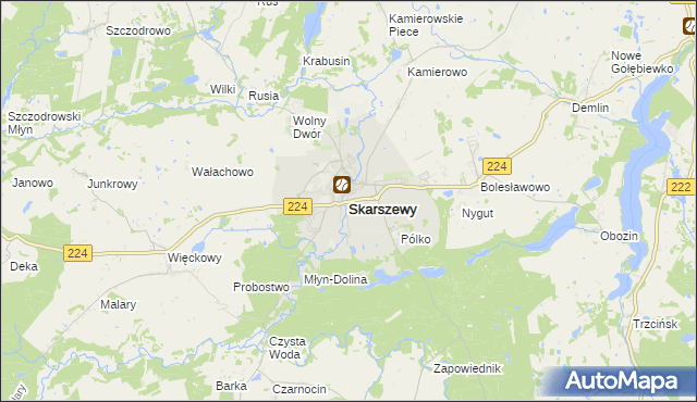 mapa Skarszewy powiat starogardzki, Skarszewy powiat starogardzki na mapie Targeo