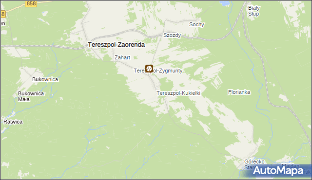 mapa Tereszpol-Kukiełki, Tereszpol-Kukiełki na mapie Targeo