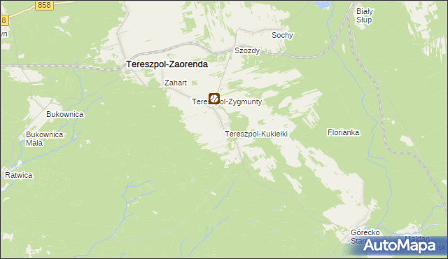 mapa Tereszpol-Kukiełki, Tereszpol-Kukiełki na mapie Targeo