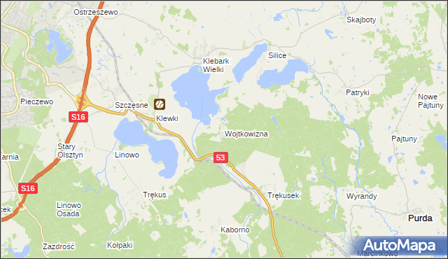 mapa Wojtkowizna, Wojtkowizna na mapie Targeo