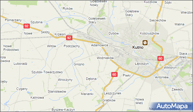 mapa Woźniaków, Woźniaków na mapie Targeo