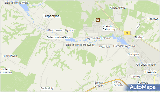 mapa Wyżnianka, Wyżnianka na mapie Targeo